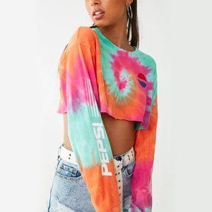 PEPSI® • Tie Dye Long Sleeve Crop Top